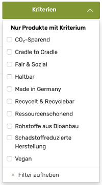 Kriterien bei www.avocadostore.de