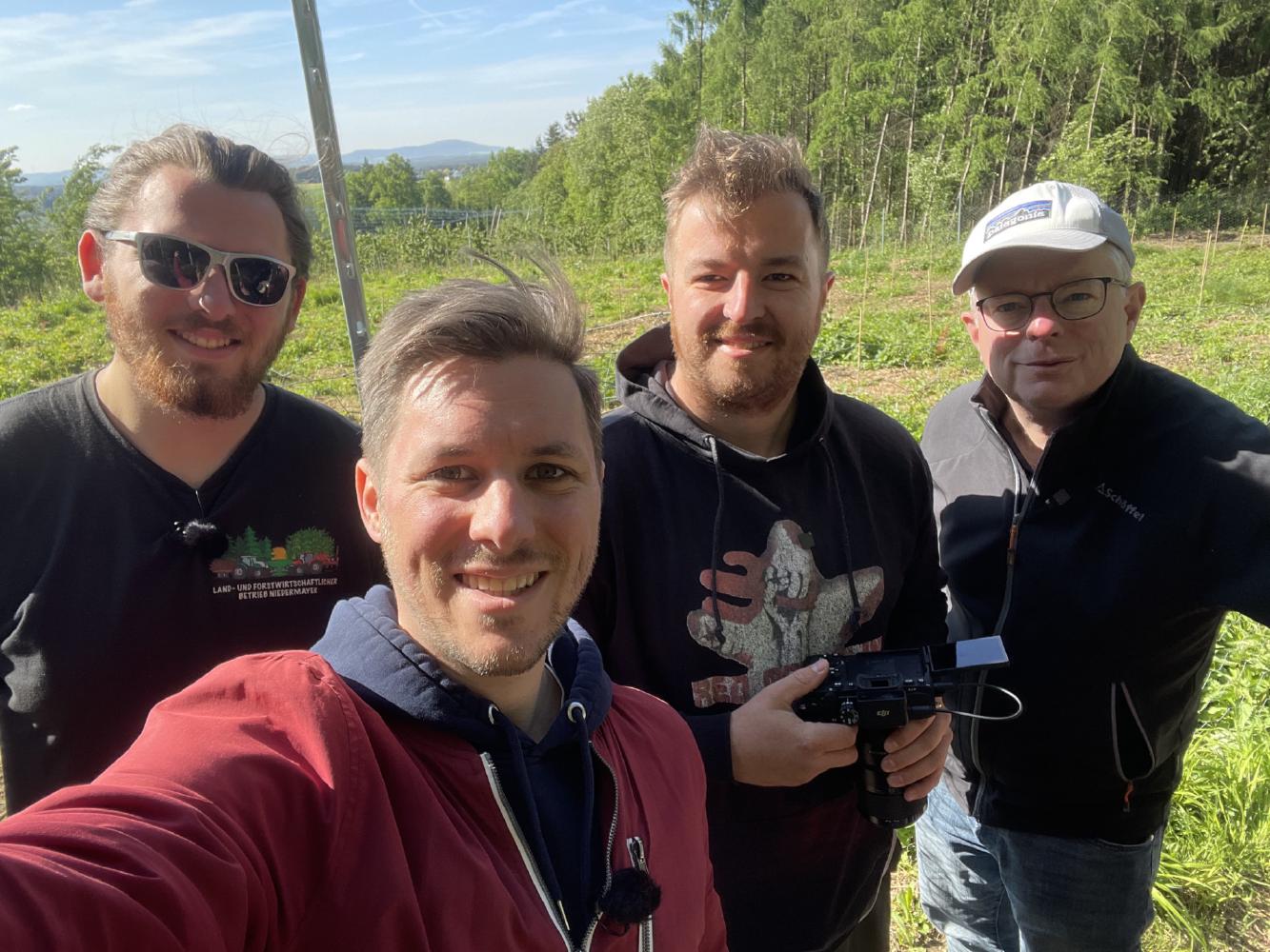 Die Crew für den Tag: Noah und Patrick Niedermayer, Michael Schindler und Jörn Paessler