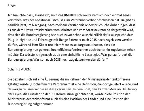 Insgesamt war während der Pressekonferenz am 01. Dezember über 30 Mal die Rede vom „hocheffizienten Verbrenner“
